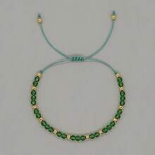 1 pieza/Bohemio/Nuevo Chino/Pulsera con cuentas de cristal y doradas, Pulsera de la suerte/Representa dinero y prosperidad, Adecuado tanto para hombres como para mujeres, Apropiado para diversas ocasiones, Regalo para amigos y familiares