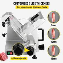 Commercial Meat Slicer, 200W Electric Charcuterie Food Slicer, 350-400RPM Meat Slicer With 8" Carbon Steel Blade, 0 - 0.47 Inch Adjustable Thickness Electric Meat Slicer For Home And Commercial Use - Silver - View 4