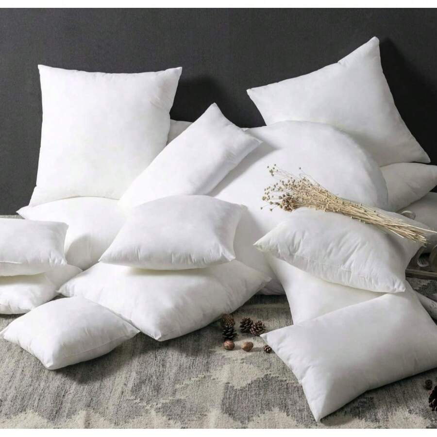 Quilted Cushions, 1 Or 2 Hollow Fiber Filling, Soft, Fluffy Filling, Home And Outdoor Decor For Sofa, Bed, Car, Travel. Various Sizes: 30 X 50, 40 X 40, 45 X 45, 40 X 60, 50 X 50, 60 X 60, 50 X 70. - 白色 - 查看 1