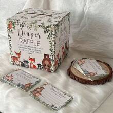 Woodland Diaper Raffle Tickets And Baby Advice, Woodland Forest Baby Shower Diaper Raffle Game Box Tickets, Diaper Raffle Tickets For Woodland Gender Neutral Baby Shower - Diaper Raffle - View 8
