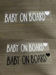 1pc Baby On Board Car Sticker, Safety Warning Sign For Car Window Or Body Decor