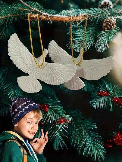 4 peças - Enfeites charmosos "Esqueceram de Mim", material de resina, pombas pacíficas, ideais para o Dia das Mães, aniversário, formatura, presentes de Natal, adequados para diversas decorações de feriados, detalhes festivos para casa | Design charmoso | Resina durável, decoração de Natal para árvore, decoração de árvore de Natal