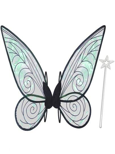 Women/Girls Fairy Wings Costume, Shiny Butterfly Fairy Wings Outfit For Adults Halloween Costume, Halloween Costume Wings, Halloween Costume Prop