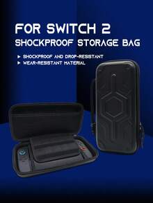Switch 2套装：1个机甲造型收纳包 + 2个独立式PC手柄外壳 + 1个PC中框保护壳 + 2张钢化玻璃屏幕保护膜，防水、防刮、防震、防尘，全面保护游戏主机，提升游戏体验 - 彩色 - 查看 2