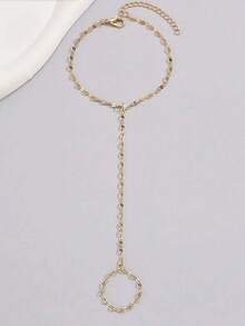 Ladies' Thin Gold Bracelet, 14K Gold-Plated Ring Chain, Rhinestone Beaded And Prong-Set Diamond Bracelet, Stylish And Simple Accessories, Mother's Day Gift For Mom, Adjustable