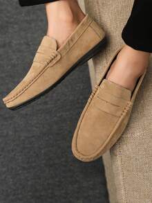 Giày lười nam Giày thường ngày mới Giày lười đa năng Giày lười đi câu cá Giày lười Giày trẻ em Giày thuyền đế bằng bằng vải bạt Giày nam Giày trang trọng màu đen Giày vải thường ngày (Nhỏ và hẹp, vui lòng đặt hàng lớn hơn một cỡ) - Màu Khaki - Xem 6