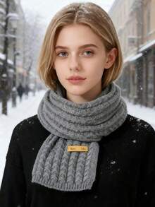 1 pieza Bufanda clásica de color liso neutra apta para hombres y mujeres, elegante y suave chal cálido con flecos, protección contra el frío de otoño e invierno, versátil, adecuada como regalo