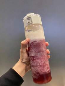 1个800毫升透明塑料水瓶，防漏运动水瓶，适合健身、跑步和户外活动，宽口设计方便清洗和加冰，帮助您全天保持水分充足，是居家、办公、学校和旅行的理想之选，也是假期和夏季必备的水杯，配有过滤器可去除杂质。 - 彩色 - 查看 7