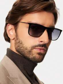 Men's Square Acetate Sunglasses - 漸層 - 查看 2
