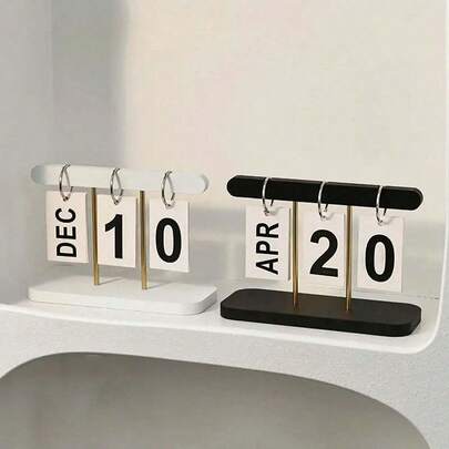 1pc Nordic Style Luxury Flip Page Calendar Desk Decor, Home Living Room Entryway Office Bookshelf Ornament, Countdown