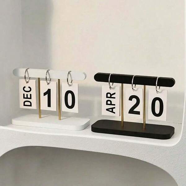 1pc Nordic Style Luxury Flip Page Calendar Desk Decor, Home Living Room Entryway Office Bookshelf Ornament, Countdown