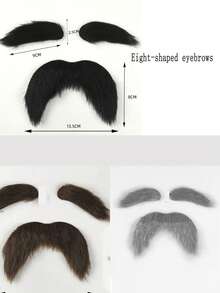 Christmas Realistic Self-Adhesive Fake Beard And Eyebrows, Role Play And Holiday Party Beard Decorations, Photo Props, Funny Beard Costume - Funny Gentleman With Yellow Beard - View 8