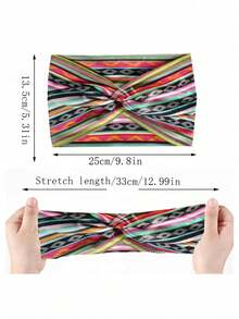 1 pieza Diadema ancha de estilo bohemio para mujer, turbante extra grande, diadema para hacer ejercicio, diadema de moda para yoga, accesorios para el cabello grueso y retorcido, pañuelos para mujer