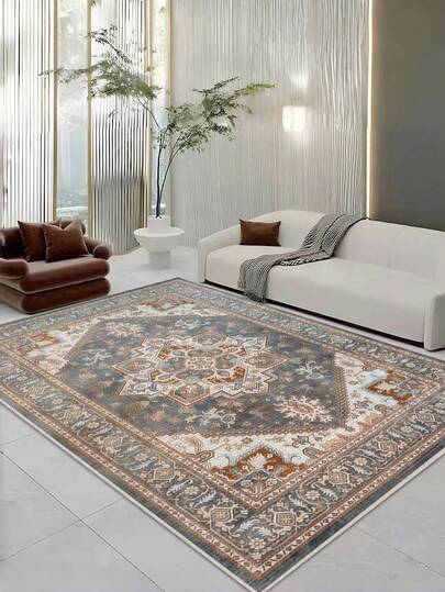 Washable Mat, Vintage Medallion Entryway Mat Door Mat With Non- Backing, Front Entrance Mat For Entrance Bedroom Bedside Kitchen Laundry Home Decor Christmas Decor