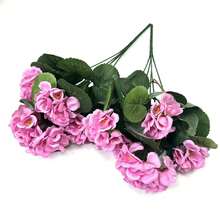 4pcs/1pc/2pcs Artificial Geranium Flowers With Green Foliage, Realistic Silk Flowers For Indoor & Outdoor Decor, Perfect For Garden, Porch, Patio, Window Box, And Hanging Planter, Maintenance-Free Plants