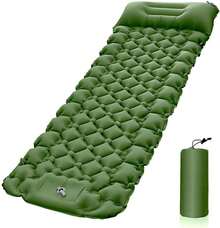 EASYTAO Colchoneta Camping Doble Autohinchable, Esterilla Acampar Plegable Hinchable con Almohadas, Colchón Impermeable Matrimonial, para Mochileros, Senderismo (Gris) - Verde Oliva - Ver 1