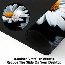 Tapete de computadora de piel de 80 x 30, alfombrilla de mouse larga extendida, impermeable, para oficina y hogar (crisantemo, 31.5 x 11.8 pulgadas) - Cráneo - Ver 6