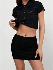 Vestido Mini com Bainha Dividida em Tecido Casual Tricotado de Cor Sólida, Adequado para Uso Diário, Praia, Encontro à Noite, Casa, Jardim, Fotografia, Rua, Viagem, Primavera/Outono/Inverno, Confortável para o Dia a Dia