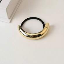 1/3pcs Gold Metal Headband, Elegant, Versatile, Elastic Ponytail Holder Hair Accessory For Women ,Ponytail Holders ,Hair Elastics ,Hair Rubber Bands ,Scrunchies ,Hair Rope ,Elastic Hair Tie