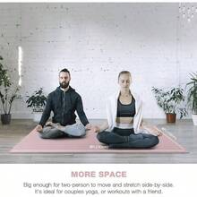 Alfombrilla de yoga para hombres y mujeres, 14 y 25 pulgadas, gruesa TPE para entrenamiento en casa, gimnasio, antideslizante, ecolgica, para yoga, pilates, estiramiento, meditacin - 72"x48"x1/4" + Perfecto Rosa y Gris - Ver 6