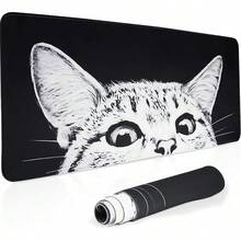 TXG Alfombrilla de Ratón de 800 * 300 * 3mm, Alfombrilla para Mouse para Juegos, Mouse Pad Portátil, Ratón Impermeable con Base de Goma Antideslizante (Patrón de Cielo Estrellado) - Patrón de Gato - Ver 13