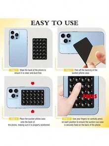 5/3/2/1pc Silicone Suction Cup Phone Holder, Waterproof Sticky Base, Compatible With Iphone And Android Phones, Multi-Functional Grip Stand, Black/White/Purple/Orange; 2pcs Black And Pink/White, Compatible With Iphone And Android Phones - Multicolor - View 9