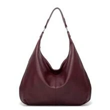 Monederos de piel sintética para mujer, bolsos grandes de diseñador de moda para mujer, bolsos tipo cubo - Burdeos - Ver 6