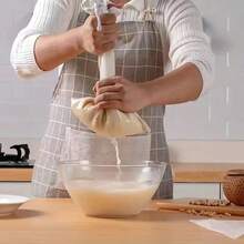 5 Pieces Reusable Fine Mesh Nylon Filter Bags For Kitchen Tools, Easy To Strain And Tighten For Brewing Nut Milk - trắng - Xem 3