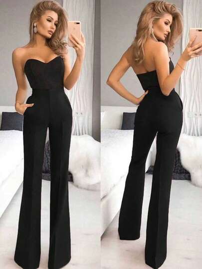 优雅高腰酒红色喇叭裤，通勤百搭