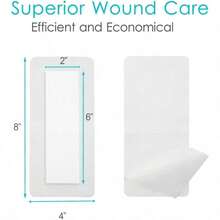 10 Pcs Waterproof Knee Replacement Dressing 4x8 Inch Long PostSurgery Gauze Bandage With Adhesive Border + NonStick Central Pad Hip Wound Incision Recovery - Gói 10 cái 4x8 inch - Xem 6