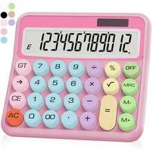 Pink Calculator, Standard Calculator 12 Digit With Large LCD Display And Big Buttons,Pink Office Accessories Women Desk, Cute Office,School, Home, Business(Colorful Pink)