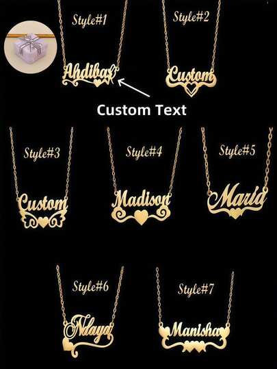 1pc Personalized Stainless Steel Multiple Heart Ribbon Pendant Necklace, Minimalist Elegant Jewelry, Custom Name Necklace, Ideal Anniversary Gift For Girlfriend, Mom, Family, Friends, Daughter, Herself, Grandparents