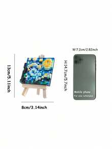 1 Painting Building Blocks, DIY Painting Building Blocks, Starry Sky, Girl, Waves, Mountains, Building Blocks, Birthday Gift, Painting Enthusiasts Desktop Decor, Living Room Decor, Office Desk Ornament - Multicolor - View 2