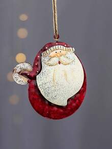 1 buc pandantiv de Crăciun cu om de zăpadă forjat și Moș Crăciun, perfect pentru agățat bradul de Crăciun și decorațiuni de sărbători, decor de scenă, decor de festivaluri, decor de cameră, decor de casă, decor de birouri, decor de petrecere tematică, decor de Crăciun, ornamente pandantiv de Crăciun decorațiuni de Crăciun de iarnă