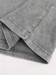 Washed Cotton Men's T-Shirts, Cool Anime T-Shirts, Ideal Choices For Anime Fans And Enthusiasts, Retro Heavy Cotton Double-Sided Pattern T-Shirts, Round Neck Street-Style Men's Clothes, Gifts For Friends. - Xám - Xem 5