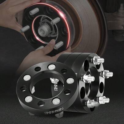 Wheel Spacers, 1" 5"X4.5" Wheel Adapters, 5 Lug Forged Spacer, 82.5 Mm Bore Hubcentric 1/2"-20 Studs Spacers, Fit For 1984-2013  P And For D, 4 PCS Black