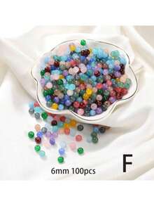 Kit de bijuterii cu mărgele rotunde din sticlă, 420 buc, pentru brățări DIY, coliere, cercei, artizanat, cadouri, kituri de mărgele (culori aleatorii)