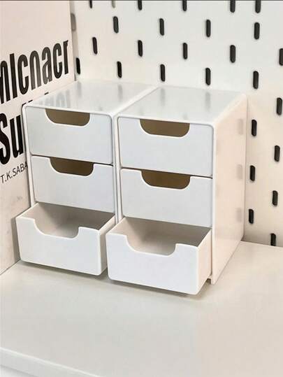 Mini Storage Box Small Drawer Storage Box Layered Grid Drawer Style Storage Box Tier Desk Organizer With Drawers