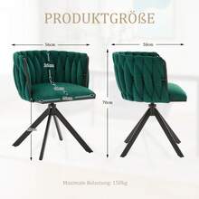 Velourssessel mit Schwerlastmetallgestell, 180°-Schwenkfunktion, rückengerechte Ergonomie und samtweicher Luxus für ortsflexible Einsätze zwischen Lounge, Boudoir und kreativem Arbeitsbereich(2er-Set)