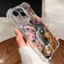Funda a prueba de golpes de borde suave y moderno, patrón de gafas de moda, funda de teléfono divertida con mono, compatible con iPhone 16 15 14 13 12 11 Pro Max X XR XS MAX 8 7 Plus, funda trasera transparente suave a prueba de golpes. Esta funda a prueba de golpes es un compañero confiable para tu teléfono. Esta funda a prueba de golpes es un compañero confiable para tu teléfono. - 1 pieza - Ver 2