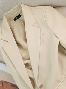 女士米色西装外套，长袖，2025 春秋新款，优雅百搭休闲西装上衣 - 米色 - 查看 3