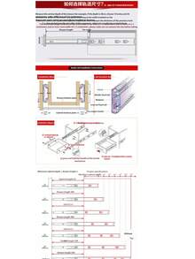 三节不锈钢抽屉滑轨，静音软关闭家具抽屉滑轨，书桌、衣柜抽屉滑轨，滚珠轴承衣柜抽屉滑轨 - 軍綠色 - 查看 5