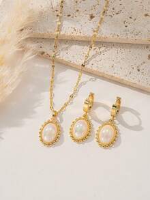 4pcs/Set Stainless Steel Butterfly Necklace, Earrings, Ring Set, Fashion French Hip-Hop Style Casual Minimalist Versatile, Suitable For Daily, Street, Valentine's Day, Party, Holiday Wear Or Gift - Butterfly 4pcs - View 9