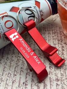 5/10/20/50pcs Customized Text/Logo Bottle Opener Keychain - Durable, Lightweight Metal Beverage Opener With Personalized Text, Suitable For Weddings, Business Events, Party Favors, Promotional Gifts, Great For Halloween/Christmas/Easter/Father's Day,Creative Carvings ,Forever Love - Nhiều màu - Xem 6
