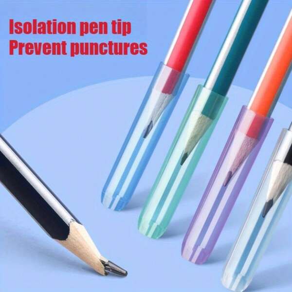 6/35 قطعة أغطية وأطراف قلم رصاص شفافة من البلاستيك، ألوان ناعمة ومتعددة الألوان، مقاومة للانسكاب والصدمات، تصميم إرجونومي، مناسبة للمدرسة والمكتب ومستلزمات الفن - متوافقة مع أقلام الرصاص والأقلام والألوان، مستلزمات العودة إلى المدرسة