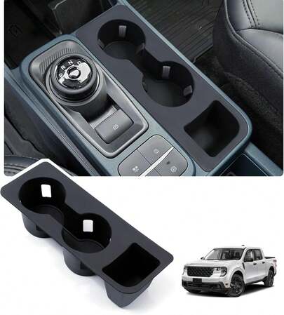 Cup Holder Maverick 2025 2024 2023 2022 Center Console Cup Holder Insert Middle Console Silicone Drink Holder Organizer Waterproof Non-Slip Interior Decoration Maverick Accessories Black2687