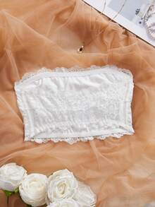 Modische weiße Spitzen-Bandeau Sexy Wäsche für Damen