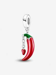 1pc 925 Sterling Silver Tassel Pepper Pendant Bead, Suitable For DIY Bracelet And Women Jewelry - Style 5 - View 1
