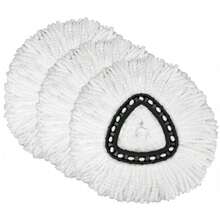 3 Pack Microfiber Mop Replace Heads Spin Mop Refill Compatible With Ocedar EasyWring Spinning Mop - Deep Cleaning Machine Washable And Easy-To-Replace Mops Head For Floor Cleaning - 白色 - 查看 1