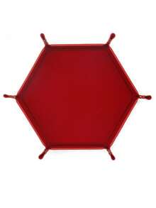 1pc Hexagon Velvet Dice Tray, Foldable Storage Box, PU Leather Tabletop Organizer, Hexagonal